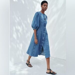 Zara Elegant Blue Denim Dress